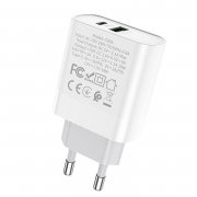 Сетевое зарядное устройство Hoco C80A USB/Type-C (белое) — 3