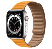Ремешок - ApW31 для Apple Watch 41 mm экокожа на магните (оранжевый)