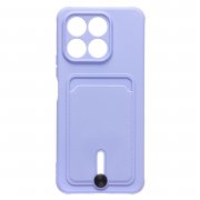 Чехол-накладка - SC304 с картхолдером для Huawei Honor X8a (фиолетовая) — 1