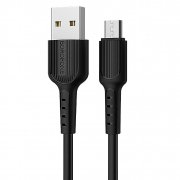 Кабель Borofone BX16 Easy (USB - micro USB) 100см 2.4A (черный)