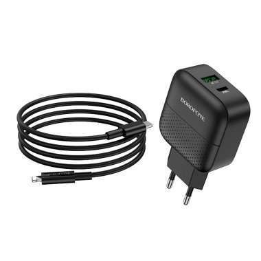 Сетевое зарядное устройство Borofone BA46A USB/Type-C (черное) — 5