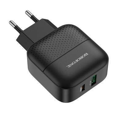 Сетевое зарядное устройство Borofone BA46A USB/Type-C (черное) — 4